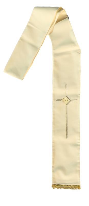 stola diaconale ricamo jhs bianco