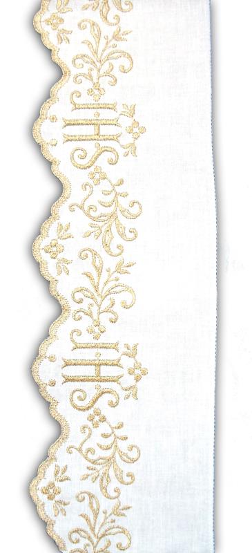 pizzo con ricamo jhs altezza cm 11,5 bianco