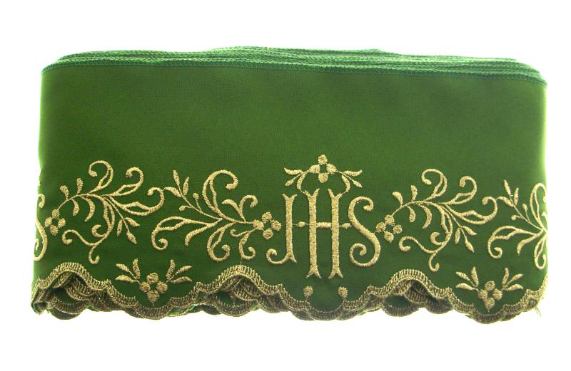 pizzo con ricamo jhs altezza cm 11,5 verde