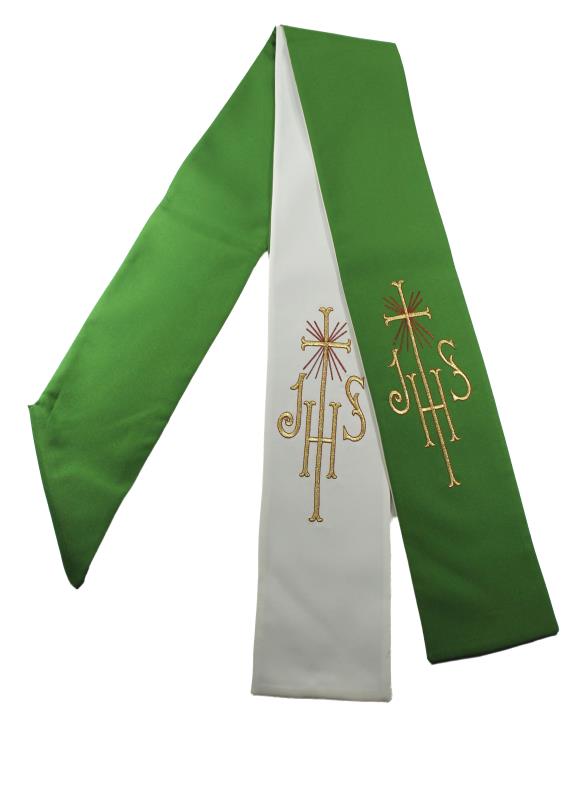 stola bicolore ricamo jhs bianco verde