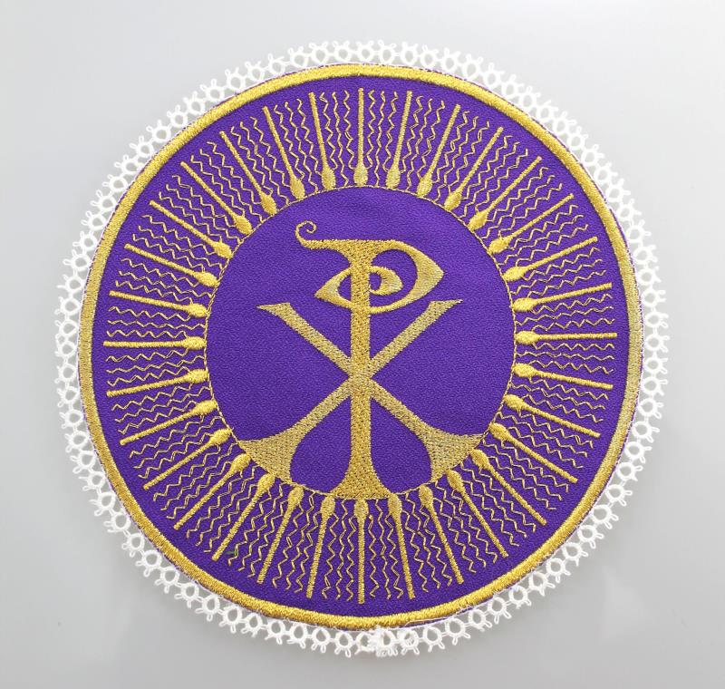 copricalice chi rho cm 18 viola