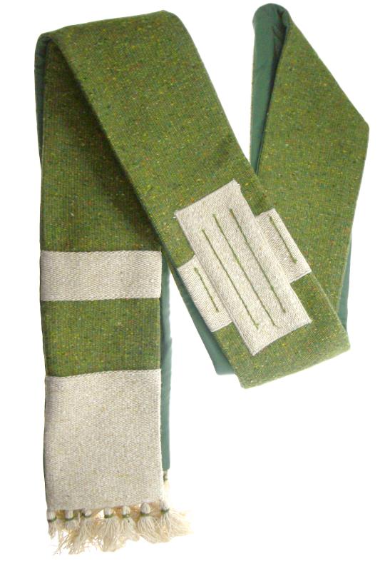 stola in lana cardata verde