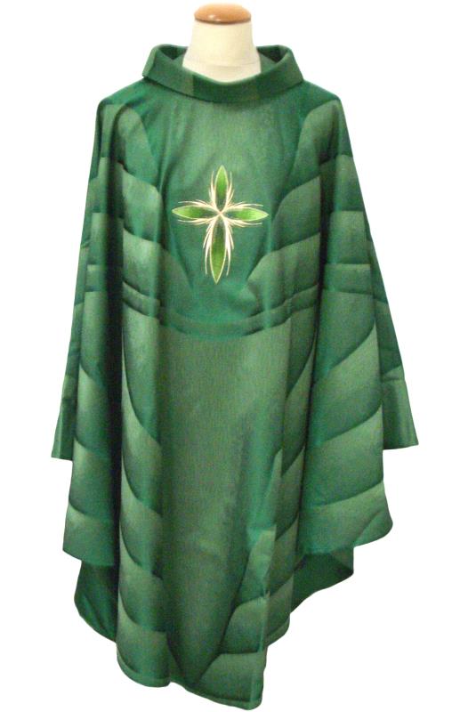 casula lana e seta taglio gotico verde