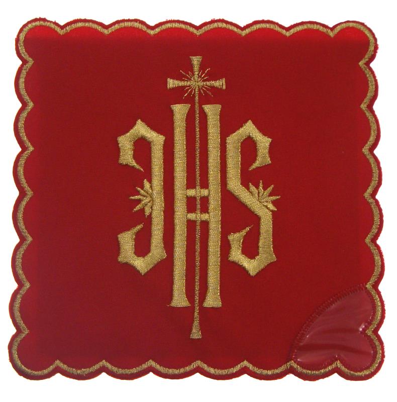 copricalice con taschina porta patena rosso