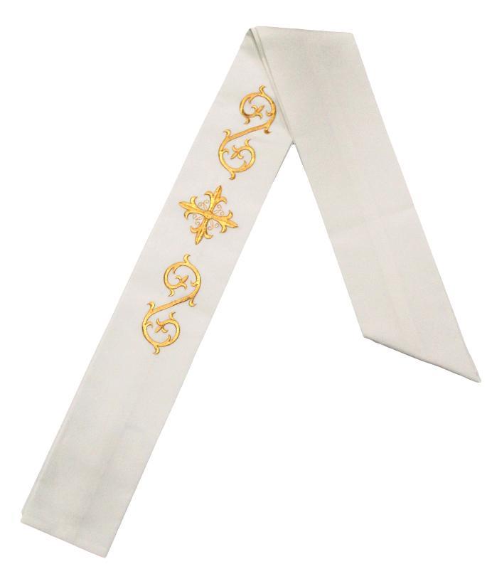 stola diaconale con ricamo oro bianco