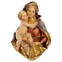 Madonna busto da appendere. 14 cm.Scolpito in legn