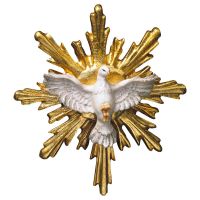 Spirito Santo con Raggiera rotonda. 13 cm.Scolpito