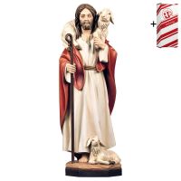Gesù il Buon Pastore + Box regalo. 35 cm.Scolpito