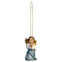 Angelo Cuore che prega con filo oro. 6 cm.Scolpito