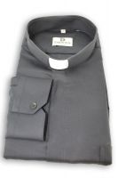 CAMICIA CLERGY COTONE MANICA LUNGA GRIGIO SCURO