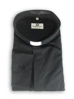 CAMICIA CLERGY COTONE MANICA LUNGA NERO