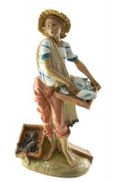PASTORE PER PRESEPE CM 30 PASTORE CON CASSETTE PESCE