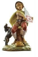 PASTORE PER PRESEPE CM 30 PASTORE SUONATORE CON CANE