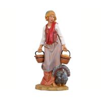 PRESEPE CM 30 FONTANINI DONNA CON TACCHINO