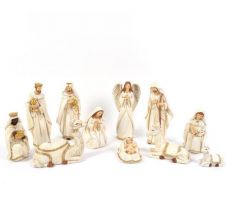 PRESEPE COMPLETO 11 PEZZI RESINA ALTEZZA CM 18