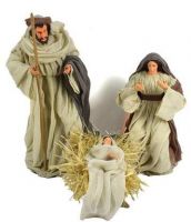 NATIVITA BEIGE GRIGIO SET 3 PEZZI ALTEZZA CM 48