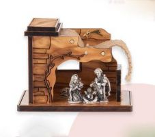PRESEPINO MINI NATIVITA IN LEGNO YUTA METALLO CM 7