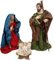 NATIVITA ABITI IN STOFFA 3 PEZZI ALTEZZA CM 90