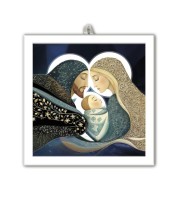 FORMELLA NATALE CON IMMAGINE NATIVITA CM 20X20