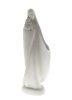 STATUA MADONNA CON BAMBINO PORCELLANA CM 34
