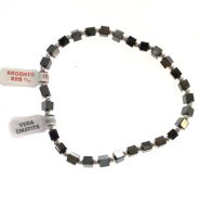 BRACCIALETTO ELASTICO ARGENTO E EMATITE