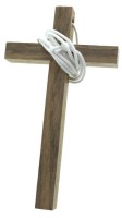 CROCE COMUNIONE IN LEGNO CON CORDINO CM 10X6 NOCE SCURO