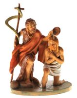 STATUA BATTESIMO DI GESù TIPO LEGNO ALTEZZA CM 12