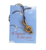 CIONDOLO IN LEGNO D'ULIVO CHIAVE DI VIOLINO