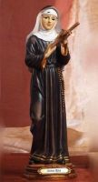 STATUA SANTA RITA IN RESINA COLORATA CM 32