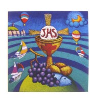 QUADRETTO CALICE COMUNIONE 10X10 CM