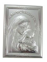 QUADRO MADONNA CON BAMBINO ARG. 18X24