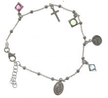 BRACCIALETTO ARGENTO RODIATO STRASS