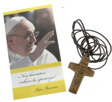 CROCE PAPA FRANCESCO LEGNO RIPRODUZIONE
