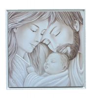 QUADRO SACRA FAMIGLIA CON CORNICE CM 37X37