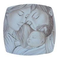 QUADRO SACRA FAMIGLIA DECORATO CM 15X15