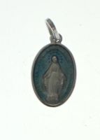 MEDAGLIA IN ARGENTO MADONNA MIRACOLOSA SMALTO