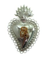 CUORE EX VOTO IN METALLO PER GRAZIA RICEVUTA CM 10