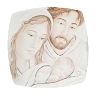 QUADRO SANTA FAMIGLIA DECORATO CM 15X15