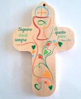 RICORDO PRIMA COMUNIONE CROCE IN LEGNO CM 12