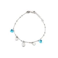 BRACCIALETTO IN ARGENTO E CRISTALLO CUORI
