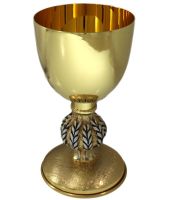 CALICE OTTONE DORATO NODO SPIGHE Ø 9X16 CM