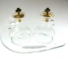 AMPOLLINE IN VETRO CON PIATTINO E TAPPI 50 CC