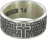  ANELLO IN ARGENTO 925 BRUNITO CON L'INCISA PREGHIERA PADRE NOSTRO MM 17,5