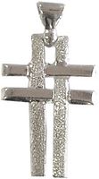 CROCE IN ARGENTO 925 CON BARETTA INCROCIATA - 2,5 CM
