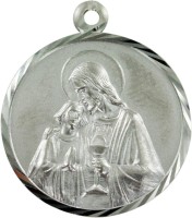 MEDAGLIA CRISTO CON L'APOSTOLO GIOVANNI IN ARGENTO 925, TONDA - 2 CM CIRCA