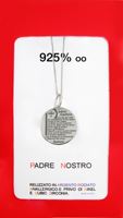 STOCK: COLLANA IN ARGENTO 925 CON MEDAGLIA CON PREGHIERA PADRE NOSTRO CM 1,8