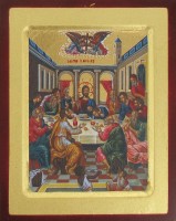 ICONA ULTIMA CENA STAMPA SU LEGNO SCAVATO - 17 X 13 CM