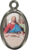 MEDAGLIA ULTIMA CENA IN METALLO NICHELATO E RESINA - 2,5 CM