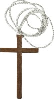 BOMBONIERA COMUNIONE: CROCE IN LEGNO CON CORDONCINO BIANCO - 10 CM