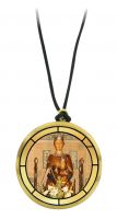 CIONDOLO MADONNA DELLE MERCè IN LEGNO ULIVO CON IMMAGINE SERIGRAFATA - 3,5 CM